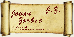 Jovan Zorbić vizit kartica